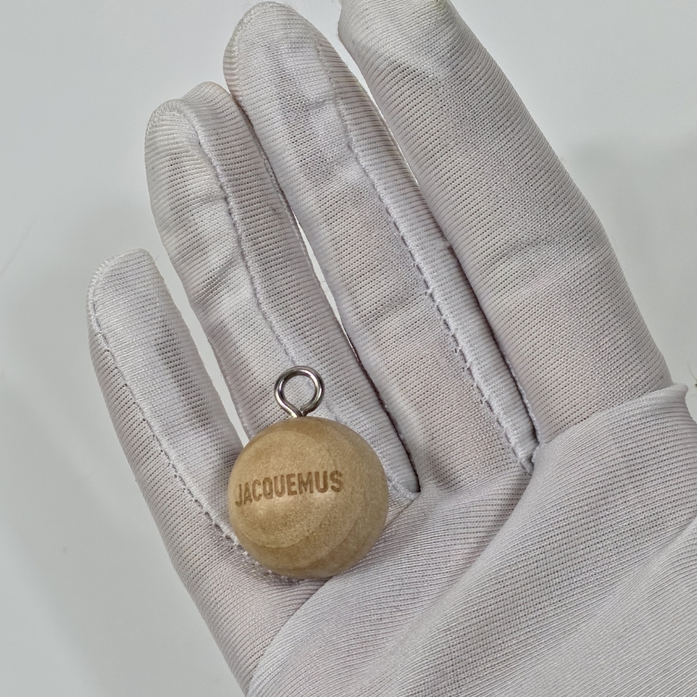 Jacquemus Wooden Ball Charm Logo Pendant Zipper Pull Keychain - Picture 2 of 5